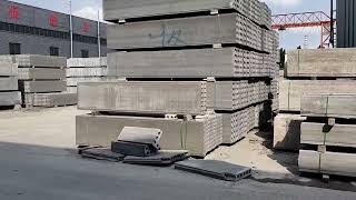 Precast concrete hollow core wall panel building material factory loadingfactory construction [upl. by Ume]