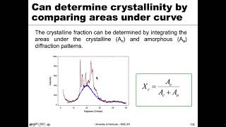 MSE 201 S21 Lecture 31  Module 2  Measuring Polymer Crystallinity [upl. by Yentyrb258]