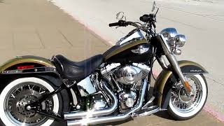 Harley Softail Deluxe Vance amp Hines short shots hear it run for sale in Texas [upl. by Ahsemat]