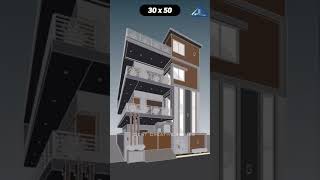 Triplex modern house  30×50 modern house plan  ytshorts shorts Dkspainter461 [upl. by Adeirf]