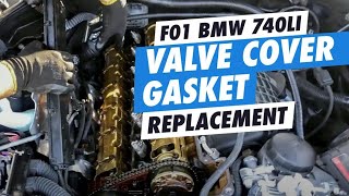 DIY F01 BMW 740LI Valve Cover Gasket N54 [upl. by Eet]