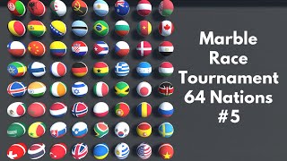 Marble Race 64 Countries Tournament Countryball 3D 5 [upl. by Hedy685]