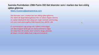 Psalm 202 De blomster som i marken bor kan aldrig själen glömma [upl. by Almap]