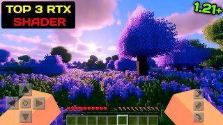 Top 3 RTX Shader For Minecraft PE 121  Best Shader For Minecraft PE 121  100 Working [upl. by Annaiviv]