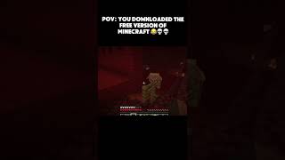 POV YOU DOWNLOADED THE FREE VERSION OF MINECRAFT fyp [upl. by Mcclary256]