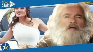 Arnold Schwarzenegger is electric as Zeus with goddess wife Salma Hayek inSuper Bowl commercial 4954 [upl. by Nrobyalc]