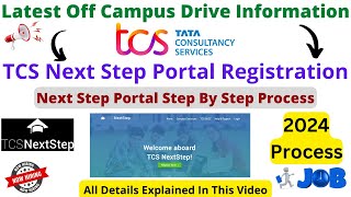 TCS Next Step Full Registration Process  TCS Next step  TCS Registration Portal TCS nqt tcs [upl. by Frymire507]