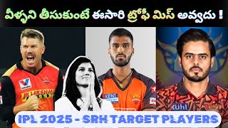 SRH Target Players In IPL 2025  SRH Auction Strategy In IPL 2025 Explained In Telugu [upl. by Lydnek]