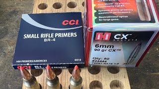 Reloading 6mm Creedmoor 90 grain Hornady CX Bullets [upl. by Eiznekcm]