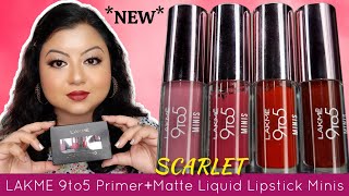 NEW Lakme 9to5 PrimerMatte Liquid Lipstick Minis  Lakme Little Matte Thing  Scarlet [upl. by Desirea]