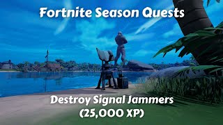 Receive your Next Objective at The Launchpad Destroy Signal Jammers  Fortnite [upl. by Sosthina]