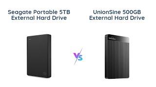 Seagate 5TB vs UnionSine 500GB  External Hard Drive Comparison [upl. by Aiuqal374]