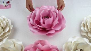 Diy Rose Tutorial Large Size Paper Rose [upl. by Bluefield123]