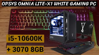 OPSYS Omnia LiteX1 White Gaming PC Review 2021  24 Monitor amp Gamer Accessories [upl. by Notkcorb]