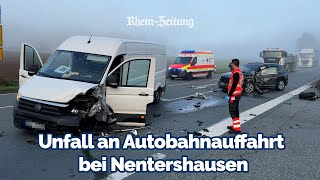 Unfall an Autobahnauffahrt bei Nentershausen [upl. by Ardie452]