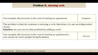 29 Sentence Problems  Sentence Fragments [upl. by Parrie]