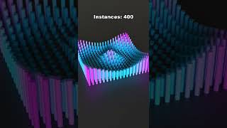 Sine wave simulation with 100 and 160000 cylinders animation 3d blender3d simulation maths [upl. by Emyam]