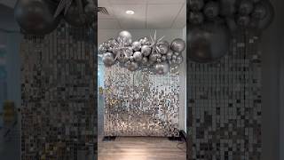 NYE Balloon and Backdrop Inspo ✨ balloons tutorial nye silver backdrop diy [upl. by Gabriella]