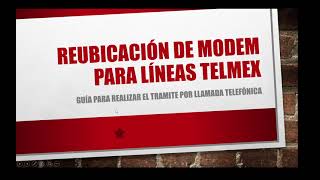 Reubicación de Modem Para Lineas Telmex [upl. by Delanie]