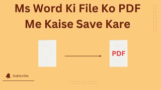 MS Word Ki File Ko PDF Me Kaise Save Kare In Hindi [upl. by Rabma]