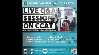 CDAC Feb 2025 Batch  CCAT Q amp A Session [upl. by Lyris]