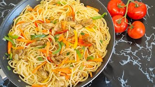 Easy but delicious Spaghetti vegetables stir fry recipe [upl. by Yrrap]