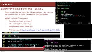 72  Library  Header Provided Functions in C [upl. by Beare]