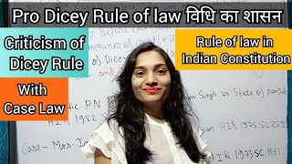 Rule of law in Hindi Pro Dicey Rule of law in hindi विधिकाशासन RuleOfLaw prodiceyruleinIndia [upl. by Irish878]