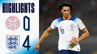 Malta 04 England  Trent AlexanderArnold Scores From Midfield 🤩  Highlights  England [upl. by Eycats]