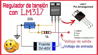 CÓMO HACER UN REGULADOR DE VOLTAJE CON UN LM317 [upl. by Wolpert]