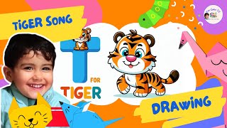 🐅 T is for Tiger  ABC Song  Learn amp Draw with Nursery Rhymes  Kids Guru TV 🐅 NurseryRhymes 🔠 [upl. by Lrigybab]