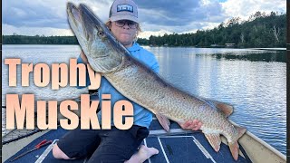 Northern Wisconsin Muskie Fishing  TROPHY FISH LANDED [upl. by Chipman]