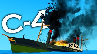 C4 VS STEAMSHIP  Stormworks Build and Rescue  Multiplayer [upl. by Navillus]