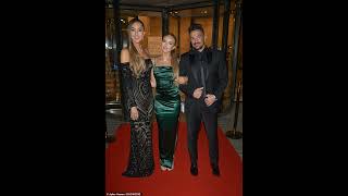 Princess Andre 17 cuts a stylish figure in a green velvet gown as she joins her dad Peter and his [upl. by Lessur]