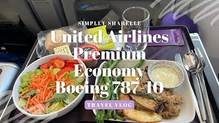 United Airlines Premium Economy Boeing 78710  Los Angeles to Tokyo Japan [upl. by Mullins]