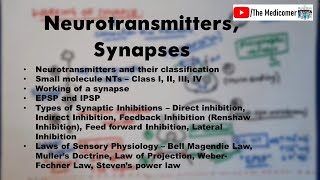 Neurotransmitters Synapse Laws of Sensory Physiology [upl. by Hniv293]