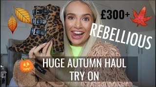 £300 REBELLIOUS FASHION HAUL  AUTUMNWINTER TRY ON [upl. by Naivart]