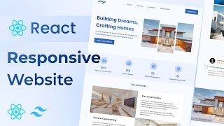 Build a Responsive Website Using React JS amp Tailwind CSS  Beginner React JS Project [upl. by Noiz]