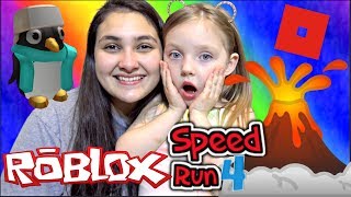 KAIA saves SISSY in ROBLOX SPEED RUN 4 FAMILY gaming FAIL LEVELS 110 The TOYTASTIC Sisters [upl. by Daughtry660]