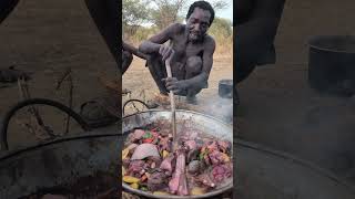 So delicious natural Soup cooked by bushmen middle of nowhere ‼️😲😋 Dont miss this lunch foodlover [upl. by Enirehtahc]