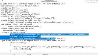 View MS Access Data in JTable GUI Form Intellij Idea [upl. by Kal]