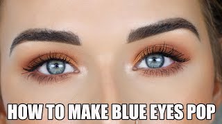 Best Eyeshadow Colors for Blue Eyes  Affordable Warm Toned Eye Makeup Tutorial [upl. by Mella]