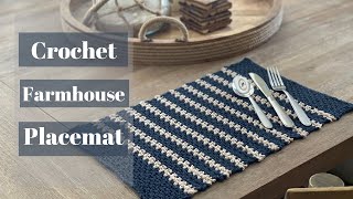 Farmhouse Placemat Crochet Tutorial LIVE and QampA [upl. by Aneeroc]