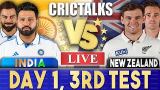 Live IND Vs NZ Day 1  3rd Test  Live Scores amp Commentary  India vs New Zealand  Last 20 [upl. by Ilehs]