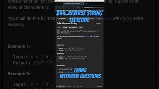 Leetcode 344  Reverse String [upl. by Forester]