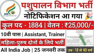 पशुपालन विभाग नई भर्ती 2024 l pashupalan vibhag new vacancy 2024 pashupalan vibhag recruitment 2024 [upl. by Oizirbaf459]