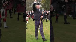 Drum Majors lead the Massed Pipe Bands marching at Crawl Park in Alness Scotland in 2023 shorts [upl. by Dloraj253]