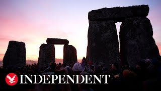 Thousands gather at Stonehenge for winter solstice celebration [upl. by Ragland]