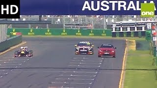 Red Bull F1 vs V8 Supercar vs C63 AMG 2014 Melbourne Australia [upl. by Nilrem32]