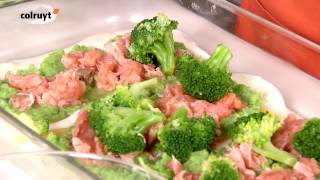 Recept Lasagne met zalm en broccoli  Colruyt [upl. by Linehan]